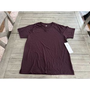 NWOT ALO YOGA Oxblood Tri Blend Mens V Neck T Shirt - Size Large Mens